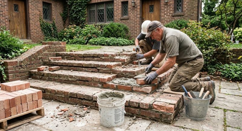 Brick Stairs Repair in Fredericksburg, VA