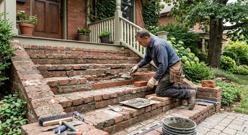 Brick Stairs Repair in Port Royal, VA