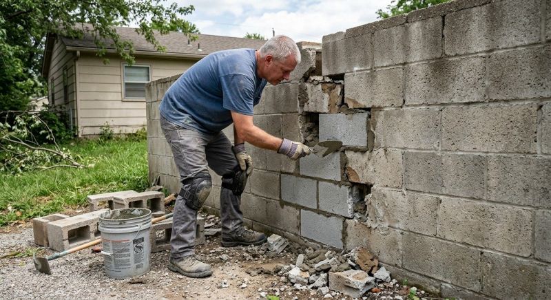 Cinder Block Wall Repair in Bealeton, VA