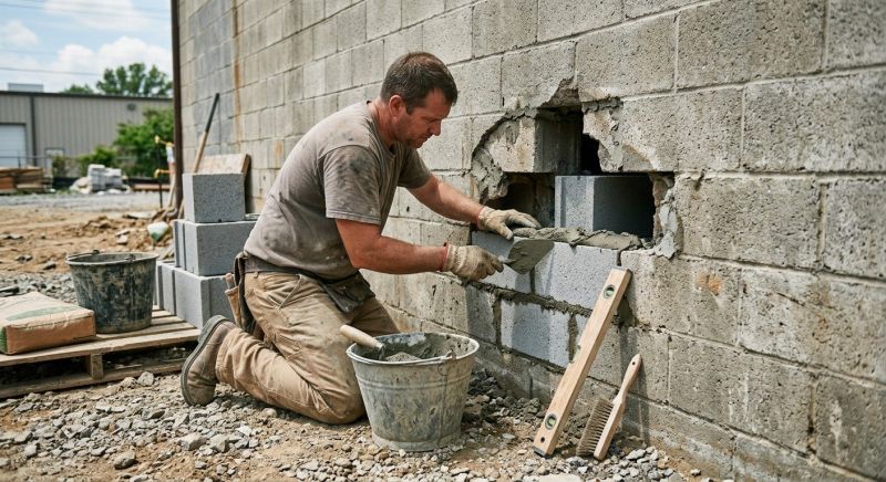Cinder Block Wall Repair in Bealeton, VA