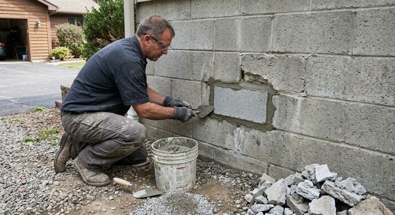 Cinder Block Wall Repair in Bumpass, VA