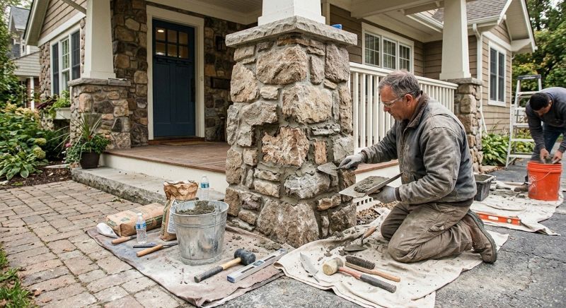 Stone Column Repair in Fredericksburg, VA