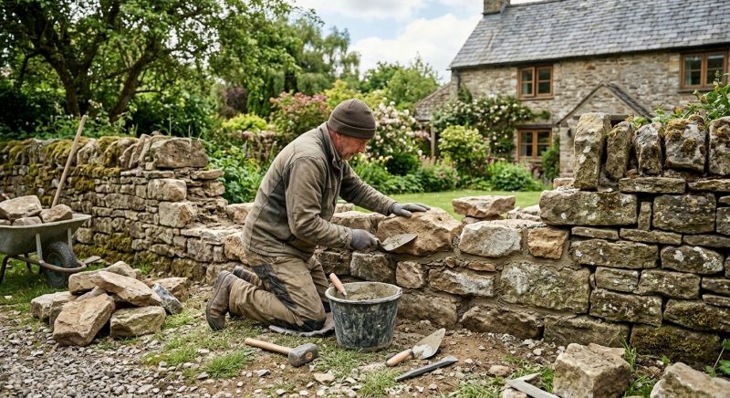 Stone Wall Repair in Woodford, VA